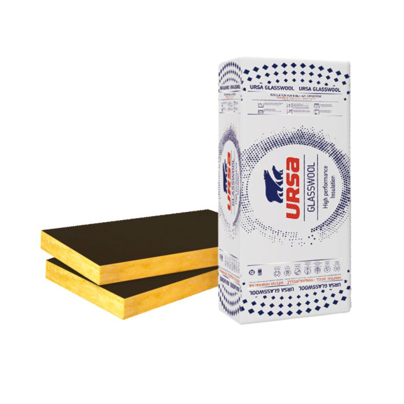 Wełna szklana URSA VENTO 31 - płyta z czarnym welonem do fasad wentylowanych, lambda 0,031